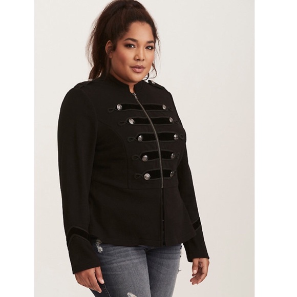 Torrid Embellished Zip Front Military Jacket - Picture 2 of 4